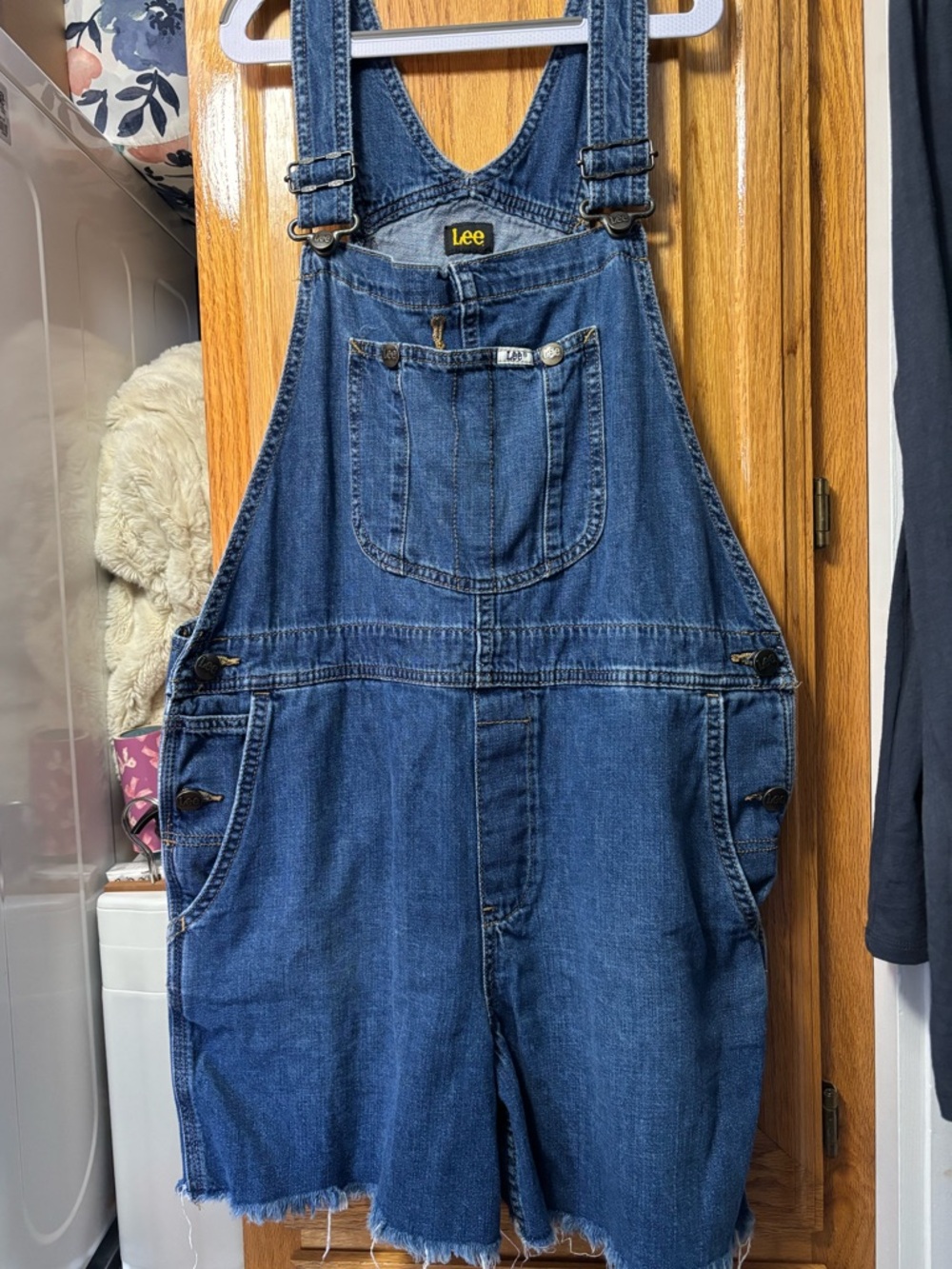 Lee Blue Denim Short Overalls